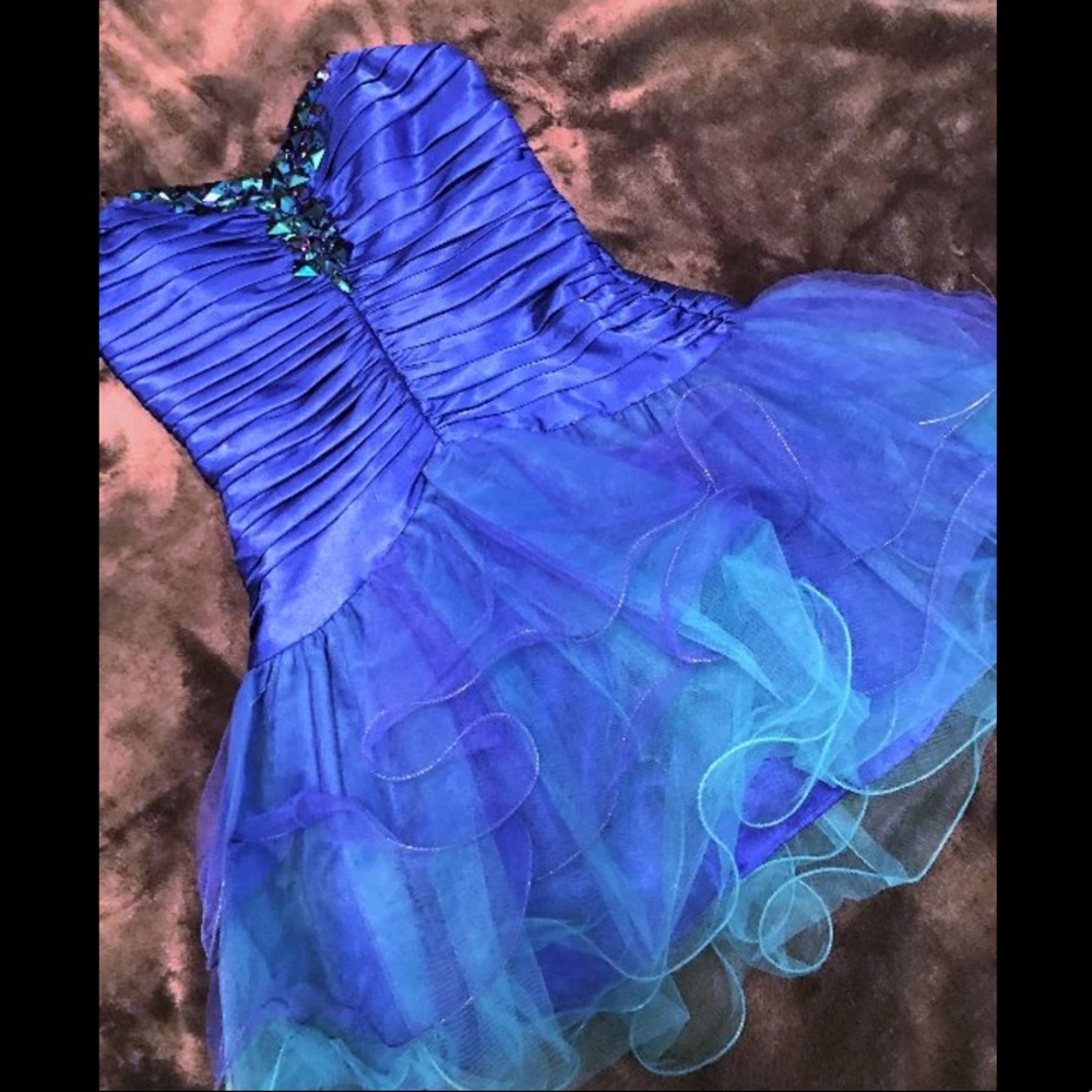 Masquerade royal blue prom dress